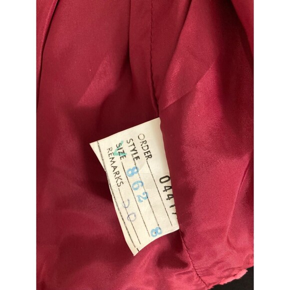 Lillie Rubin Dress and Vest Set Vintage Red Long Sleeve Chiffon Turtleneck - Picture 4 of 16